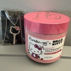 Cream Shop Hello Kitty Limited Edition Body Scrub & Hello Kitty Key Necklace